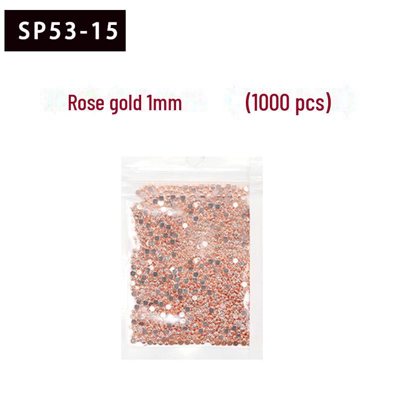 1000-Pack Gold & Silver Flat-Bottomed Steel Beads: Japanese Mini DIY Nail Art Rivets