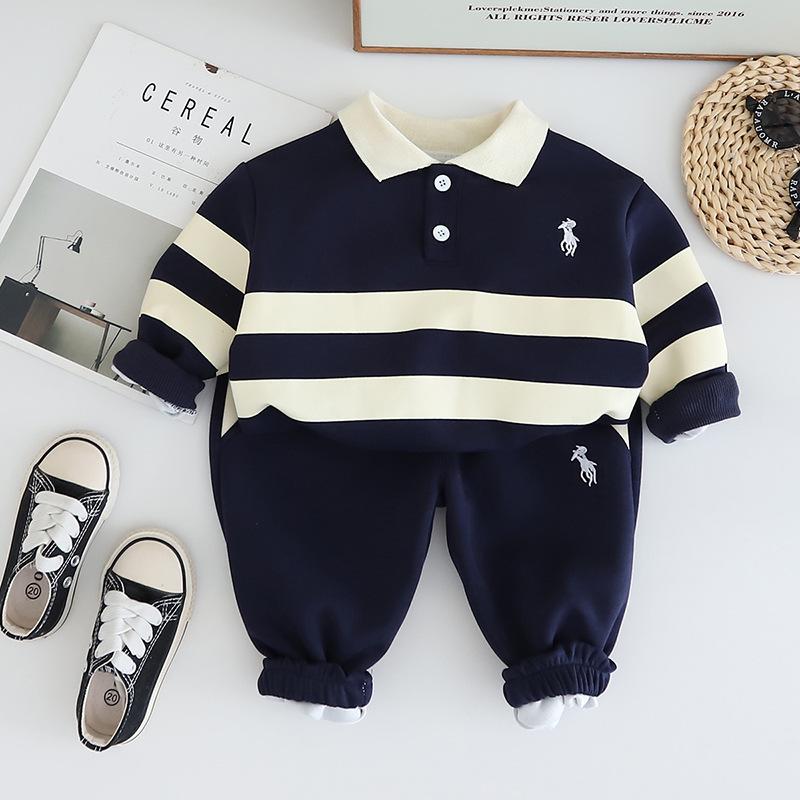 

Детская одежда Детский комплект худи Осенний повседневный Поло с вышивкой Осеннее худи для мальчиков Комплект из двух предметов 110 темно-синий