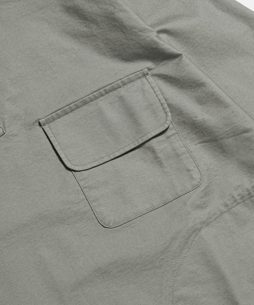 ESPIONAGE Cotton Oxford Henley Shirt Gray