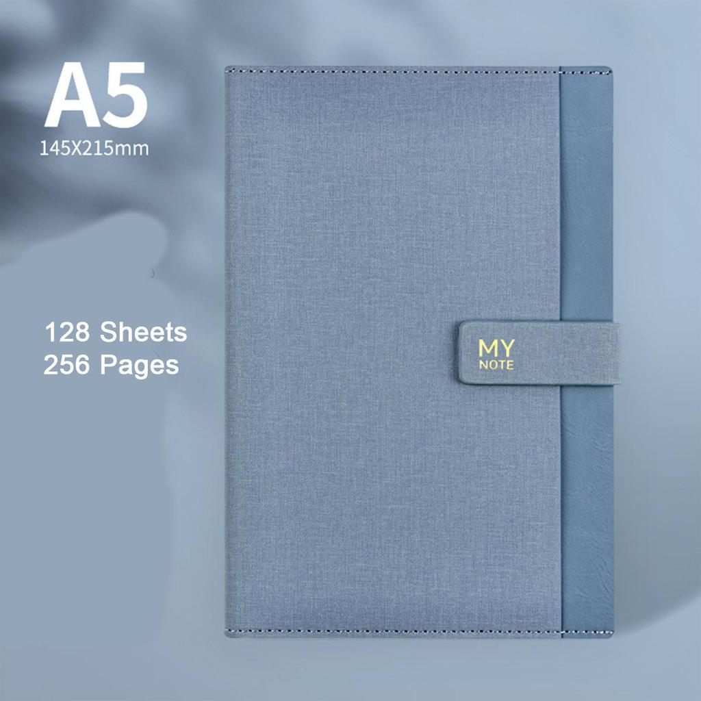 (Logo Engraving Possible) A5/B5 Leather Student Subject Notebook, Buckle Work Notepad, Business Meeting Record Book, Diary, Account Book