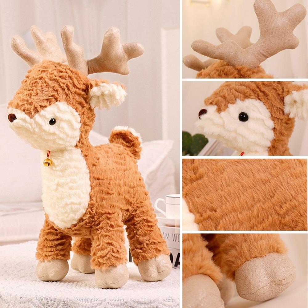 Xmas Plushie Tree Cute Stuffed Christmas Elk Reindeer Plush Deer Toy Pine Ring Bell Ginger Bread Chocolate House Bell