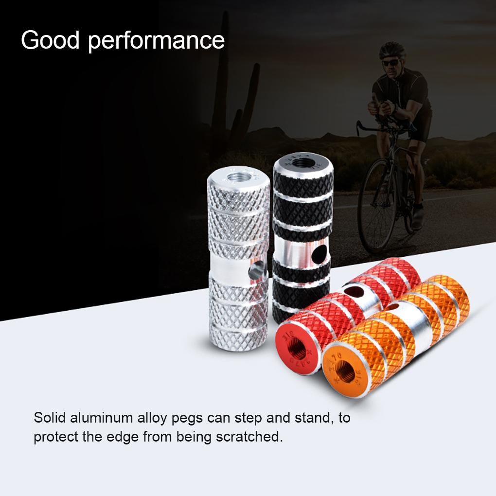 Packung mit 2 Fahrradfußrasten Aluminiumlegierung Gewinde Mountainbikes Fuß Anti-Rutsch-Rille Tragbar Outdoor Achspedal Ersatz
