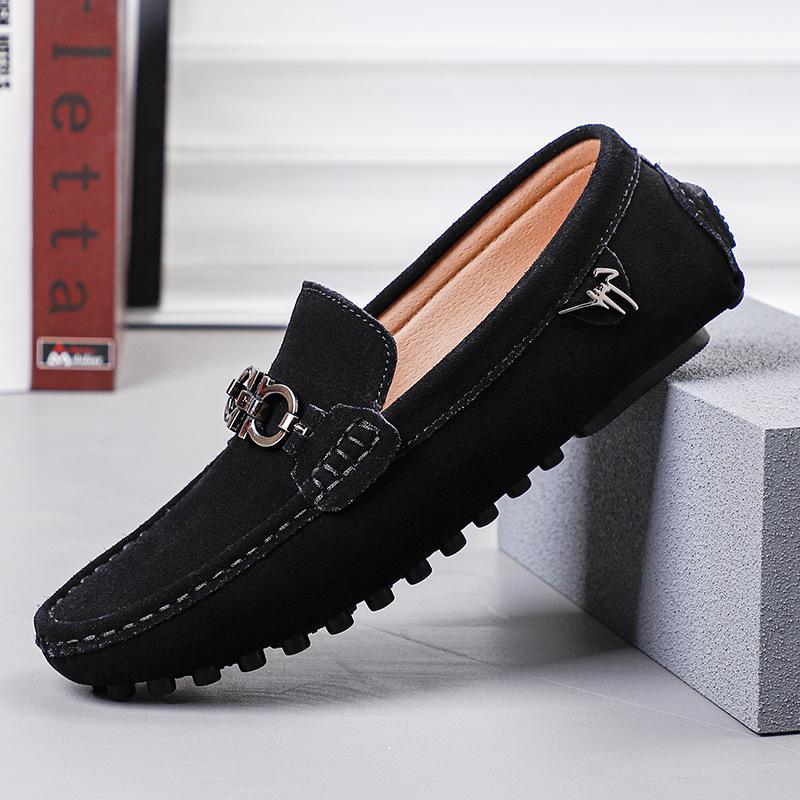2025 Autumn New Doudou Shoes Men's Loafer British Style Tassel Senior One-pedal Flip Leather Shoes Lazy Shoes