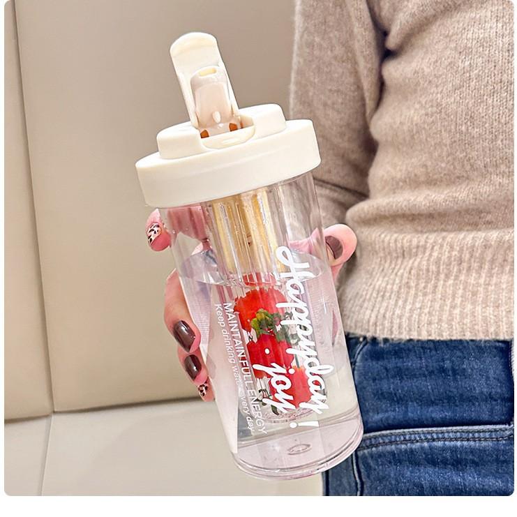 

High-value portable sports straw cup, new student cup with tea compartment Direct from the source