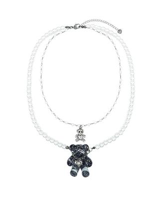 Randomoff Double Layered Twin Bear Necklace