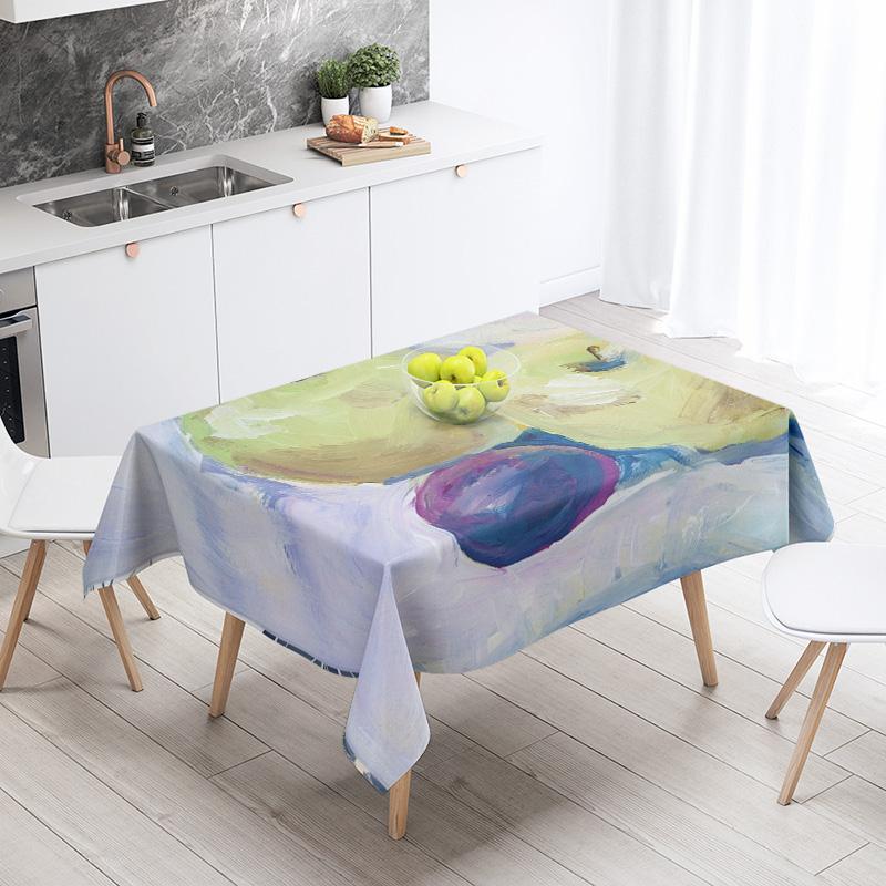 Abstrakte Kunst Lebensmittelillustration Tischdecke Ölbeständige Tischdecke Wasserdichte Picknick-Stoff Nordische Heimdekoration