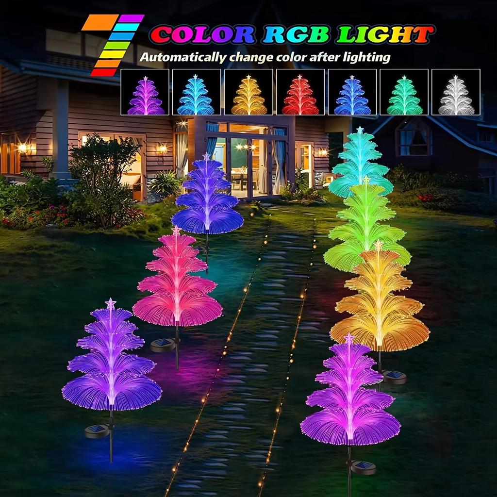 Solar Jellyfish Lights Outdoor 5 Layers 7 Color Changing Jellyfish Lights Jellyfish Solar Flower Lights For Christmas Pool Decor