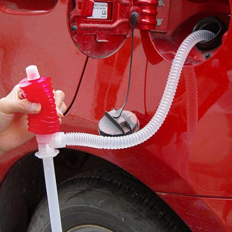 2Pcs Manual Siphon Suction Water Chemical Liquid Pump Truck Fuel Oil Gasoline Diesel Transfer Sucker Hand Fuel Transfer Pump
