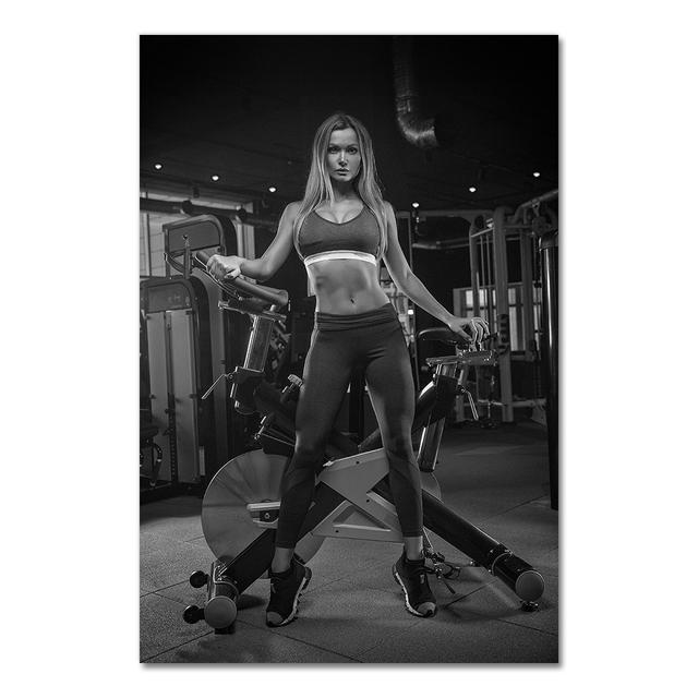 Sexy Woman Gym Fitness Wall Art Canvas Painting Nordic Posters And Prints Wall Pictures For Living Room Scandinavian Home Decor No Frame