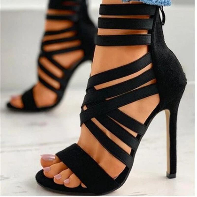 Fashion 2025 New Summer Women's Shoes Sexy Open Toe Gladiator Shoes Women's High Heels Dress Party Wedding High Heels Sandals