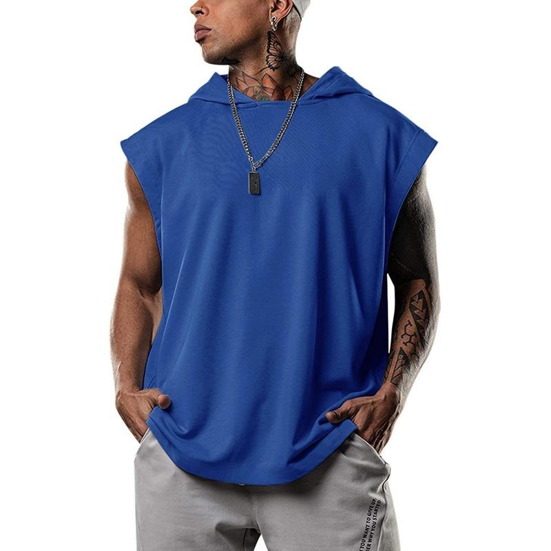Herren Kapuzenpullover Ohne Ärmel Unifarben Lässig Mit Taschen
