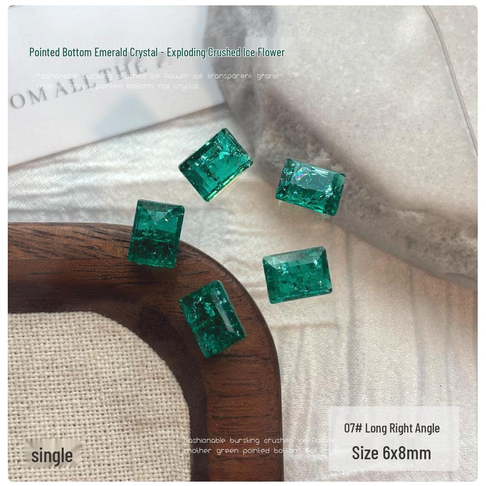 Изумрудный Взрыв Ледяной Цветок Стразы Декорации для Маникюра - Супер Блеск Остроконечная Основа Кривой Сердце Леденец Неправильные Кристаллы Стразы