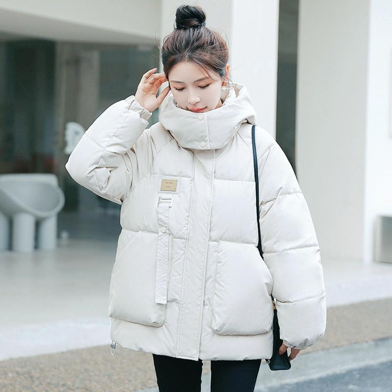 2025 new winter down cotton jacket women's short Korean loose hooded cotton jacket thickened versatile padded jacket jacket