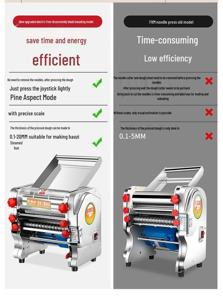 Stainless Steel Automatic Dough Press & Noodle Machine for Baozi, Mantou, and Dumplings with Free Shipping