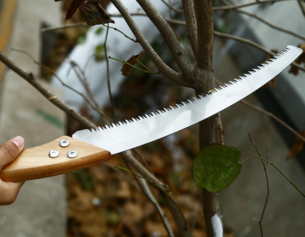Portable Folding Saw Wood Handle Branch Pruning Hand Saw Arc Blade Hand Saw Gardening Woodworking Logging Tools