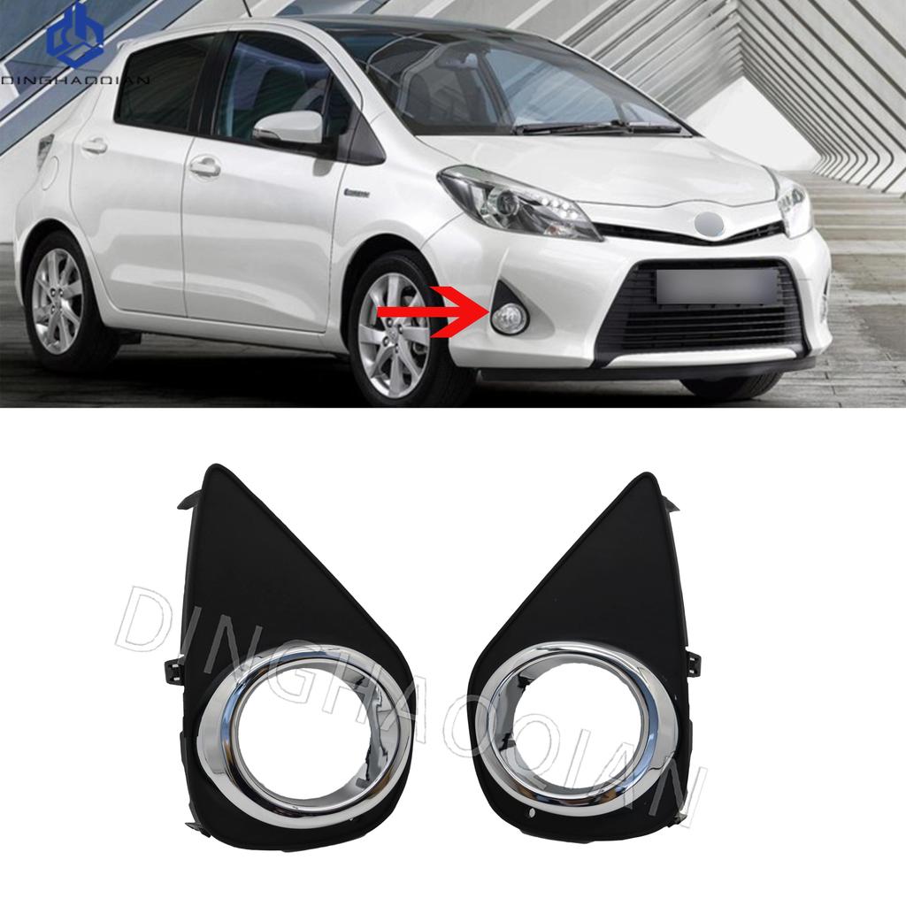 Bil Främre Dimljusskydd Nedre Stötfångare Dimljushålsgrillar Infattning Passar För Toyota YARIS 2014 2015 2016 2017