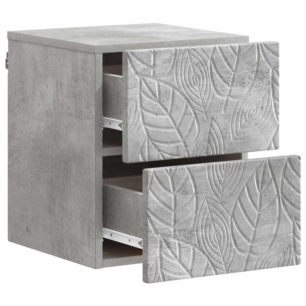 Wall Mounted Nightstand Concrete Grey 34.5 x 33 x 40 cm