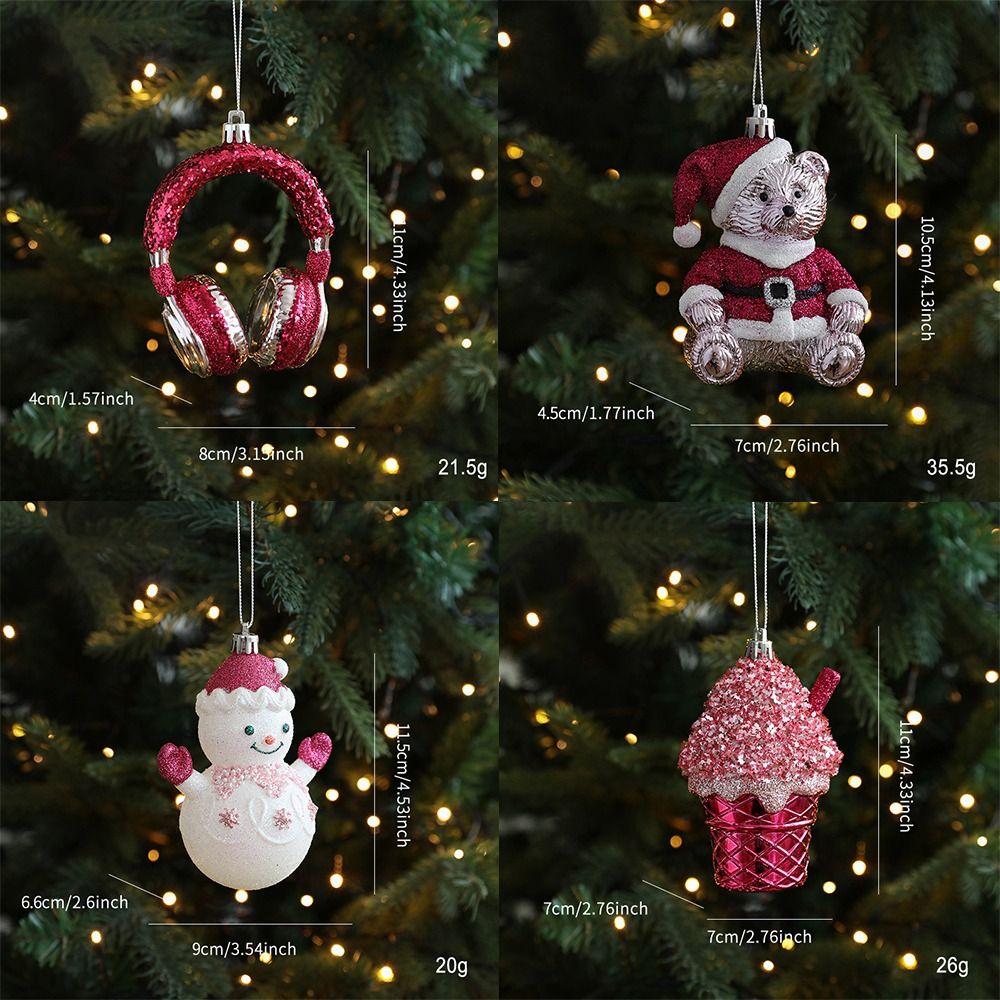 New Plastic Ice Cream Pendant Colorful DIY Decor Christmas Tree Decoration Hanging Snowman Ornaments New Year Party