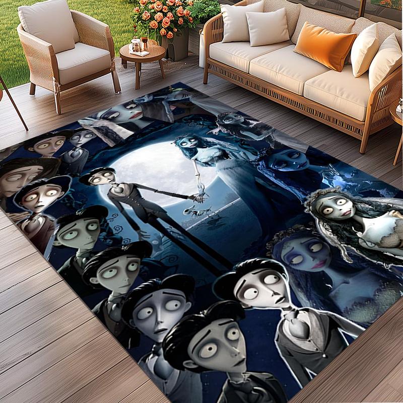 Corpse Bride Print Rug, Washable Floor Carpet, For Entryway Dorm Laundry Room Office Study, Home Decor Birthday Christmas Gift