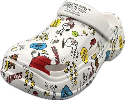 Platforma Charlie roztomilý cm [Peanuts] Dřeváky, sandály, celoplošný potisk, Snoopy, Hnědý, Woodstock, boty, dámské, PN8329-02, 25.0