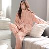Pyjama-Set für Damen, Herbst und Winter, Korallenfleece, dicker Flanell, warm, mit Reißverschluss