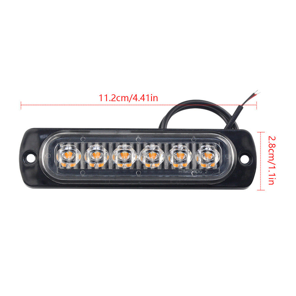 12V/24V Truck 6SMD LED Constant Warning Light Side Marker Grille Lightbar Car Beacon Indicators Light Lamp Amber Traffic Light