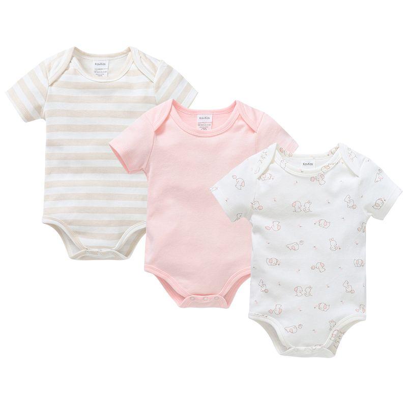 Baby Romper Summer Short-Sleeve Thin Triangle Onesie Three-Piece Set for Boys and Girls 0-3 Months 6