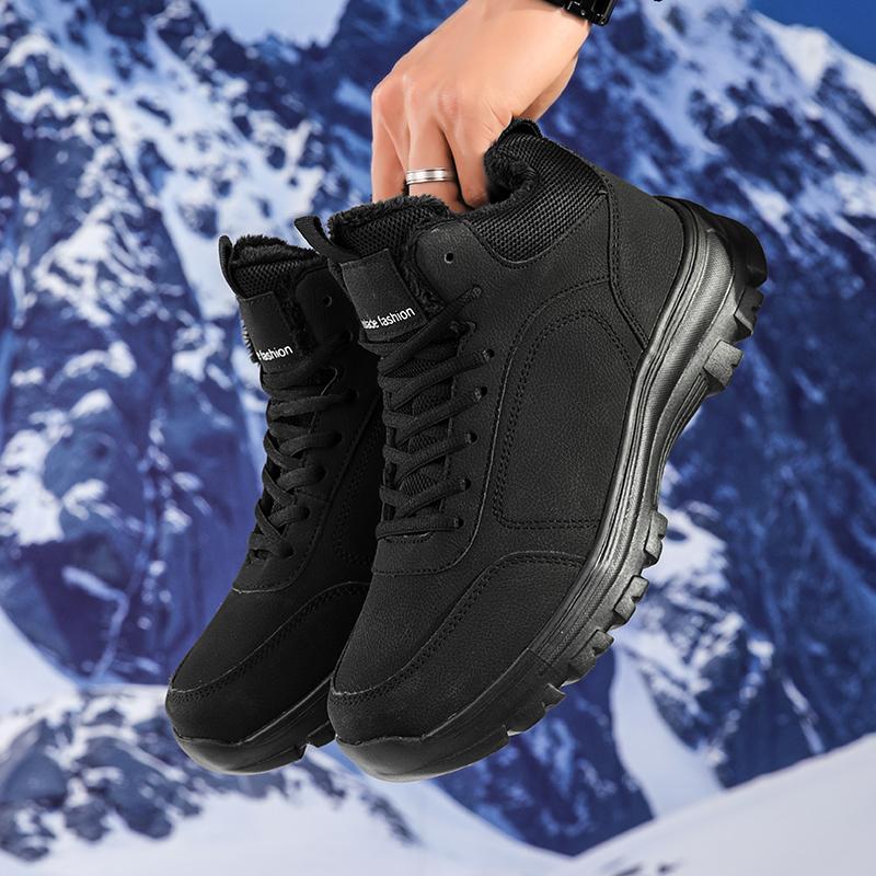 Herren Schneestiefel Winter Thermostiefel Wasserdicht Anti-Rutsch Leicht Warm Arktische Trekking-Schuhe für Outdoor Wandern Arbeit