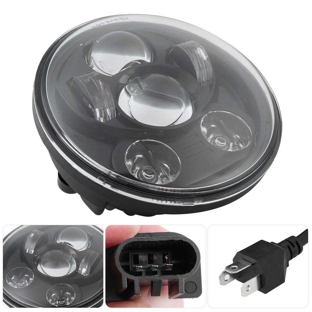 5.75in 75W LED Headlight 6500K High Birhgtness Motorcycle Headlamp Fit for Jeep Wrangler