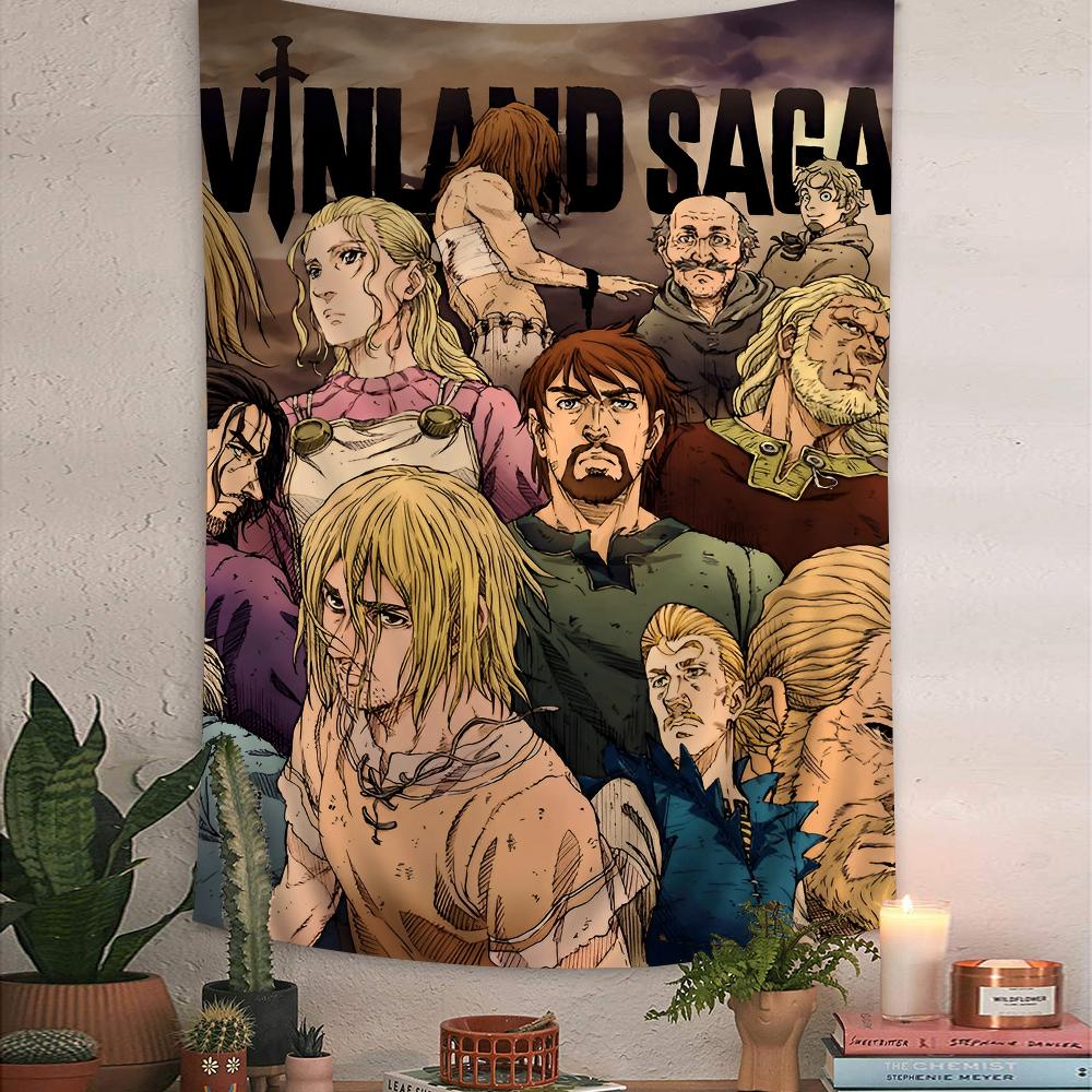 Vinland Saga Anime Tapestry Hanging Tarot Hippie Wall Rugs Dorm Wall Hanging Sheets