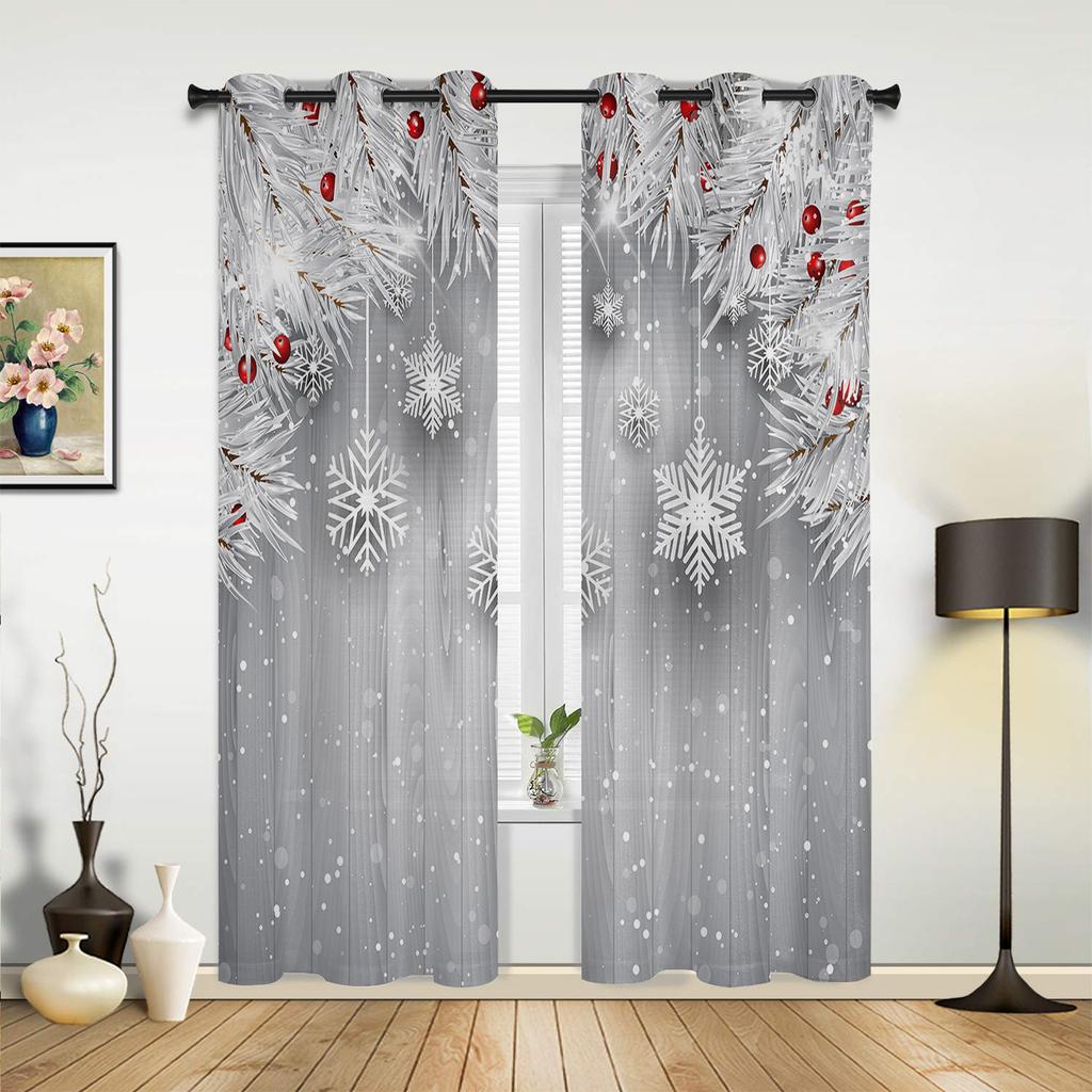 Christmas Window Curtains Decor For Home Bedroom Kitchen Living Room Christmas Ornament Xmas Gifts Navidad Natal New Year