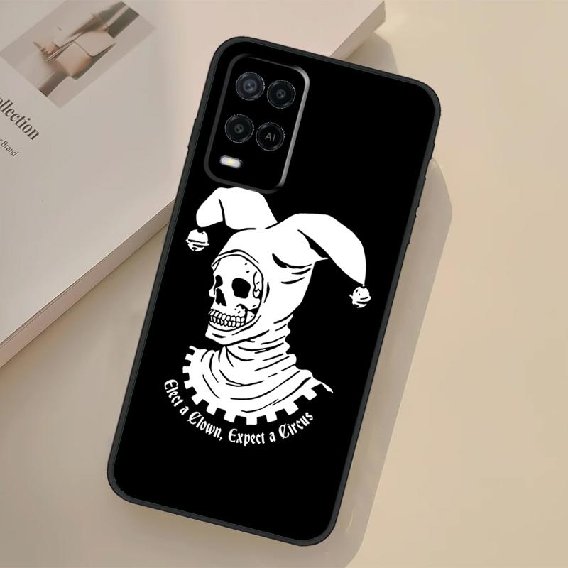Death Skull Bones Clown Circus Case For Oppo A17 A57 A77 A74 A54 A94 A78 A98 A18 A60 A80 A40 A38 A58 A96 A76 A16 A15 A5 Pro