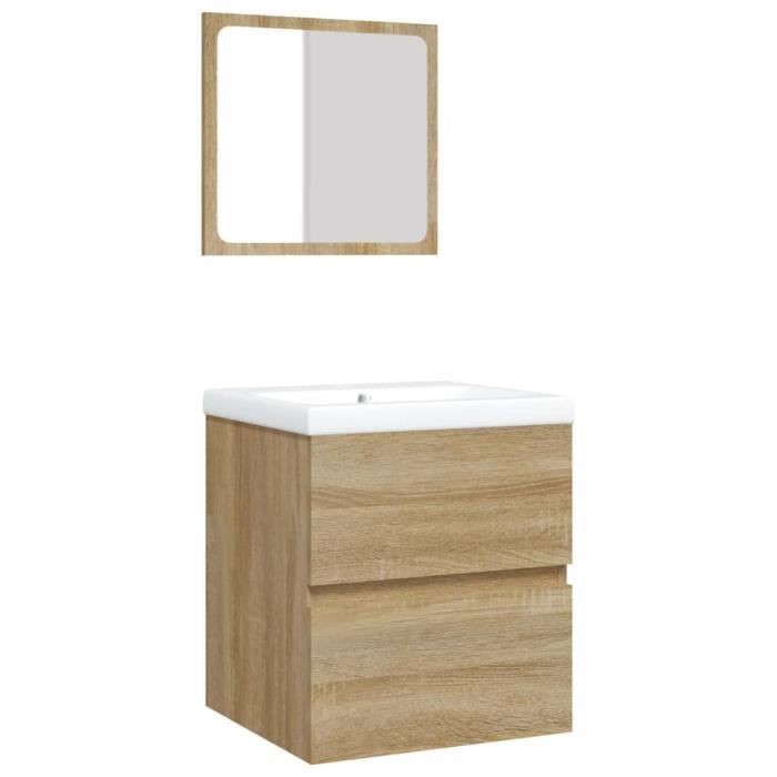 3114173 vidaXL Bathroom Vanity Unit with Basin and Mirror Sonoma Oak