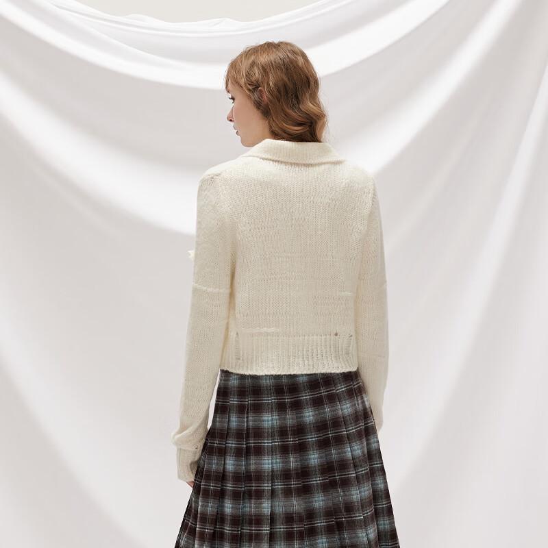 UNIFREE French Knit Bow Cardigan