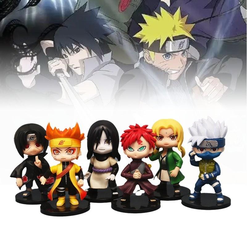 6pcs Cartoon Naruto Character Pvc Toy Model Decoration Child Christmas Gift