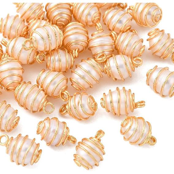 Airssory 100 Pcs Ocean Life Charms Natural Cowrie Shell Charms for Earring Bracelet Necklace Jewelry DIY Craft Making