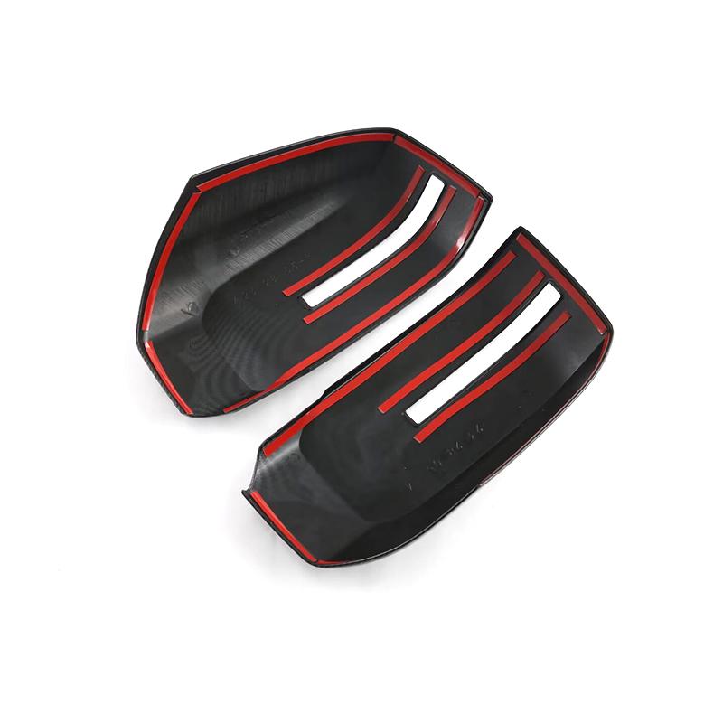 Decoration Door Mirror Cover For Mitsubishi Triton L200 2024 Carbon Fiber Black Car Rearview Accessories