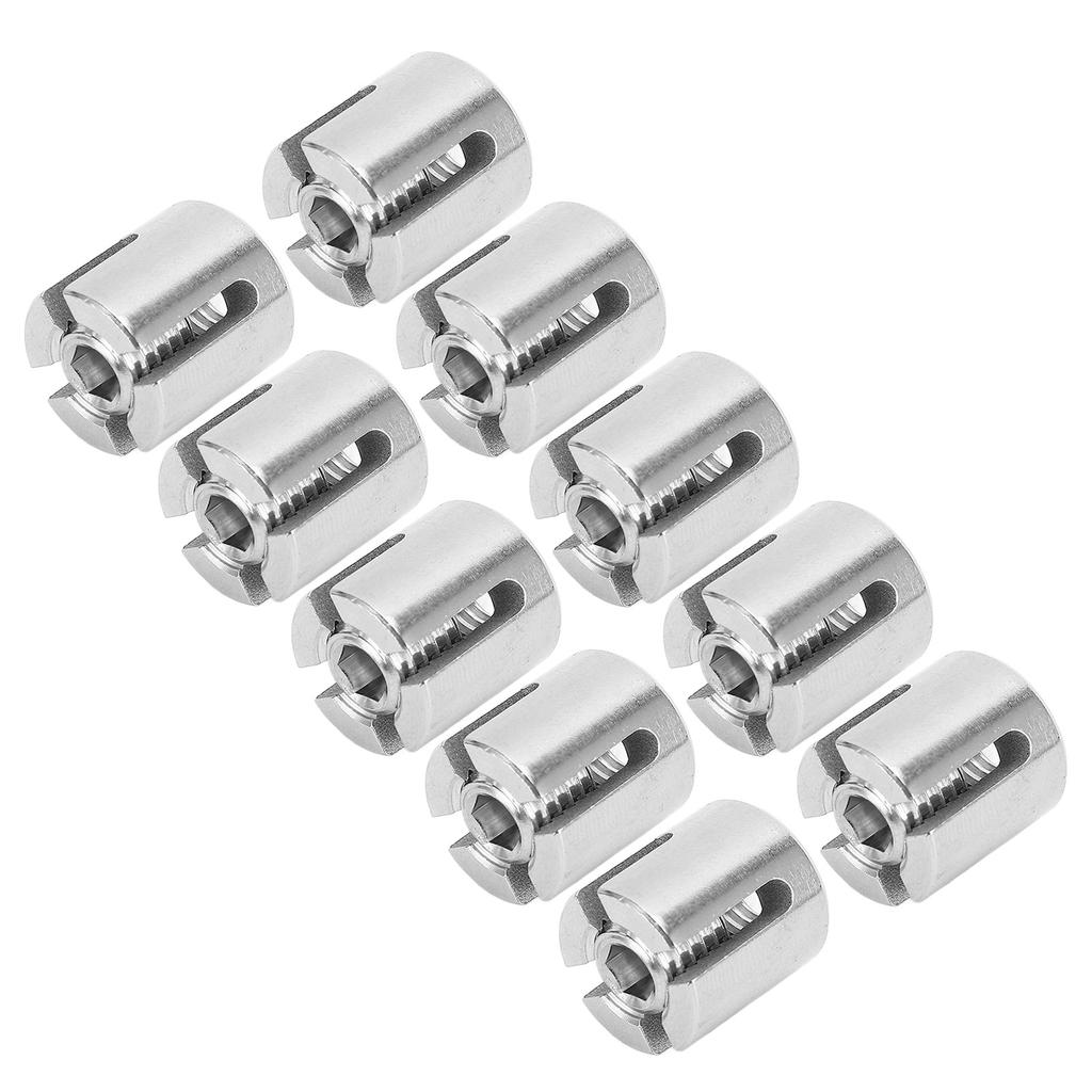 10Pcs Cross Cable Clamp Stainless Steel Wire Railing Clamp Fastener for Indoor Outdoor