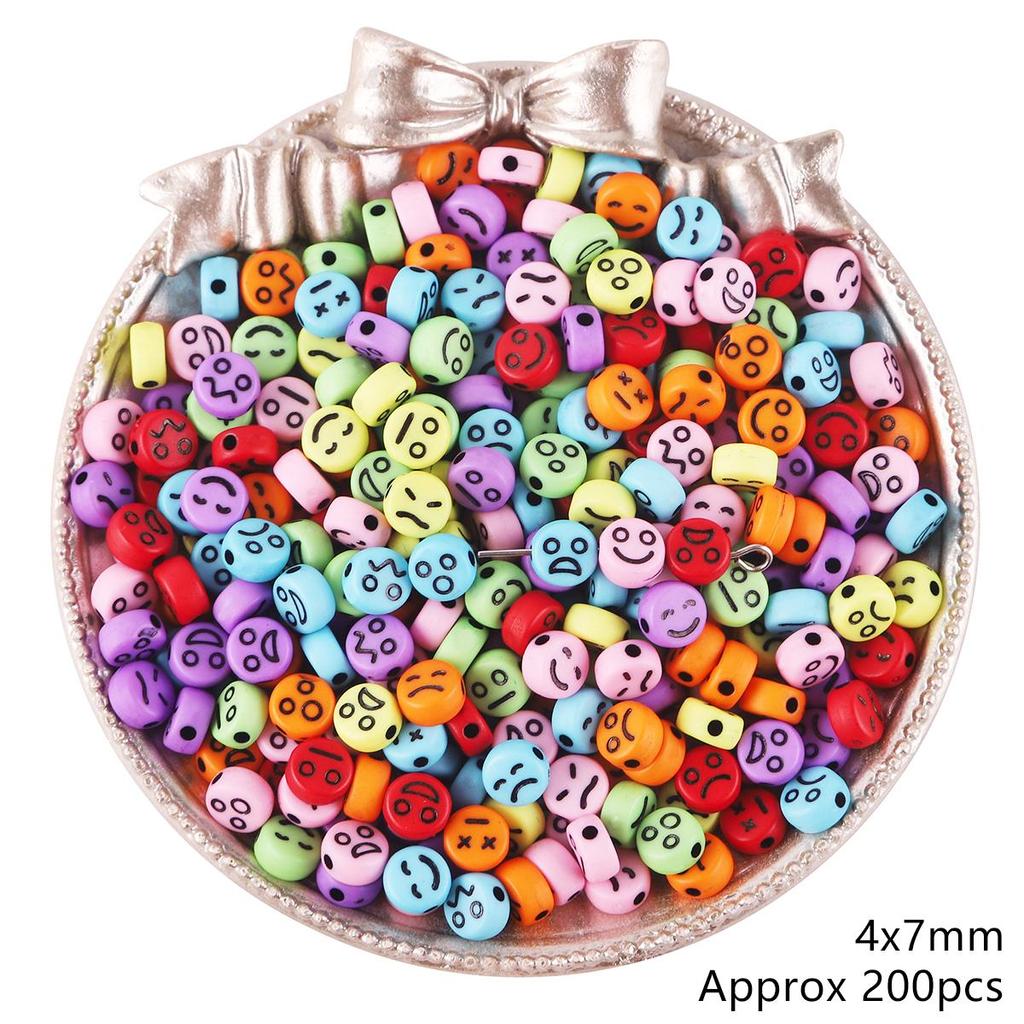 200Pcs Acrylic Flat Beads For DIY Necklace Bracelet Earrings Jewelry Making Craft Accessories