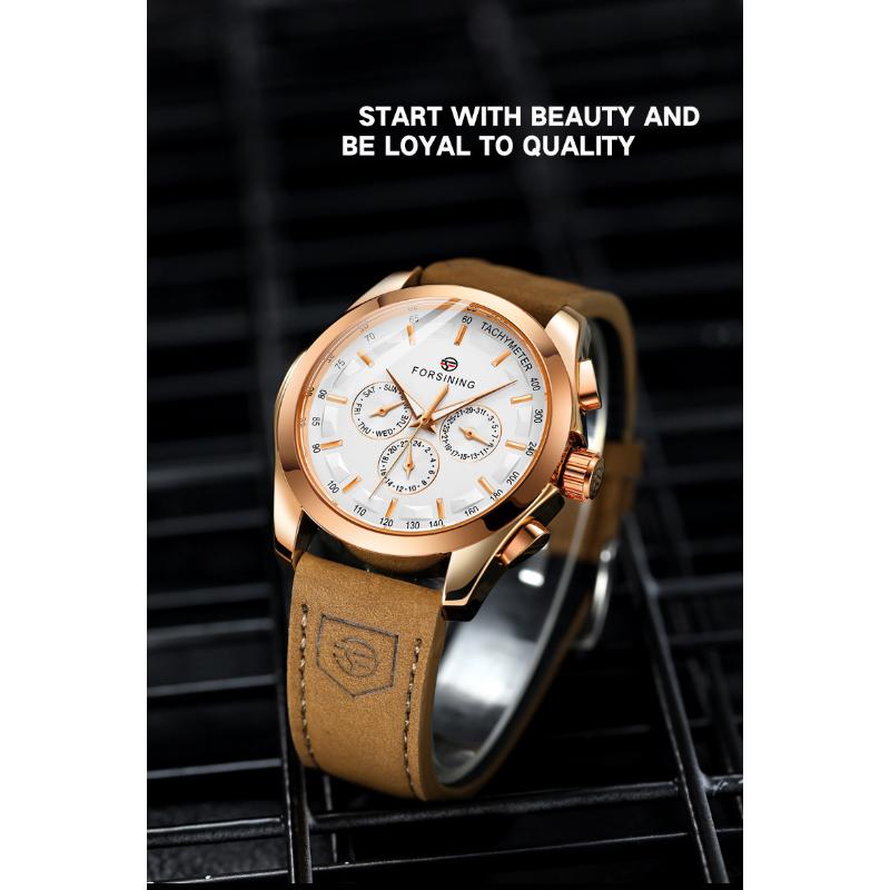Forsing Men's Fashion Leisure Mechanical Machine Multifunctional Mechanical Watch