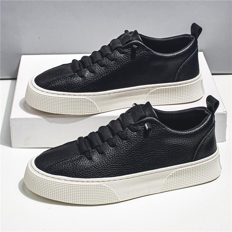 Fashion Brand Men's Leather Casual Shoes for Men Slip On Sneaker White Loafers Fashion Flats Sports Shoes Luxury Shoes Chaussure Hommes