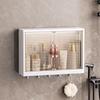 Bohrloser Badezimmer-Aufbewahrungsschrank, Wandmontierter Medizinschrank mit Magnetischer Tür & Spiegel Platzsparender Regal-Organizer