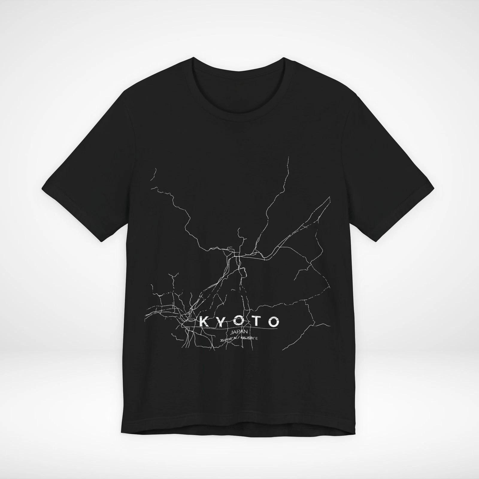 Kyoto Japan Train Map T-Shirt Minimalist Rail Graphic Tee Streetwear S