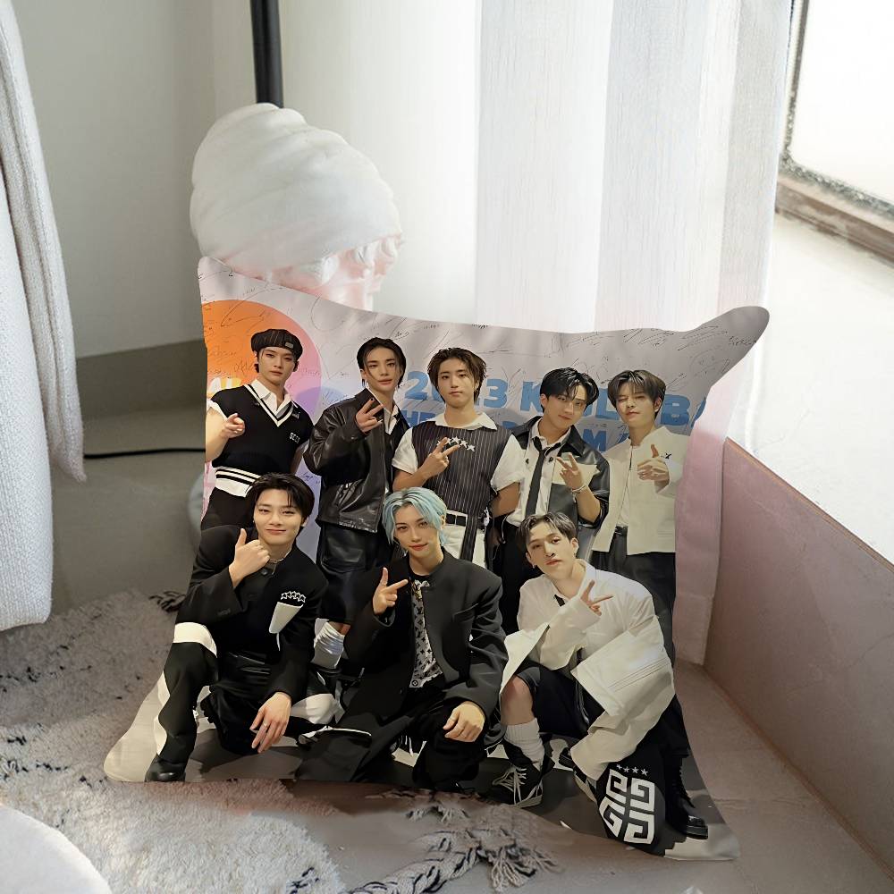 Kpop S-Stray K-Kids Cushion Cover Pillowcase Upholstery Sofa Throw Pillow Home Decor Pillowcas