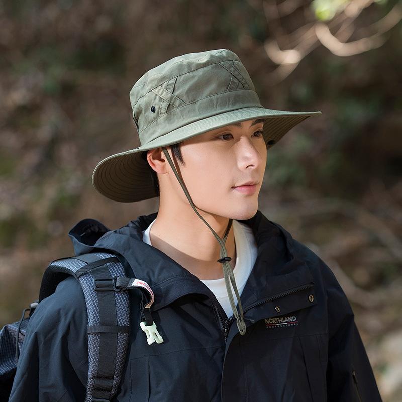 New Outdoor Sunscreen Fisherman Hat Men's and Women's Sunshade UV Protection Sun Hat Western Cowboy Camping Mountaineering Hat