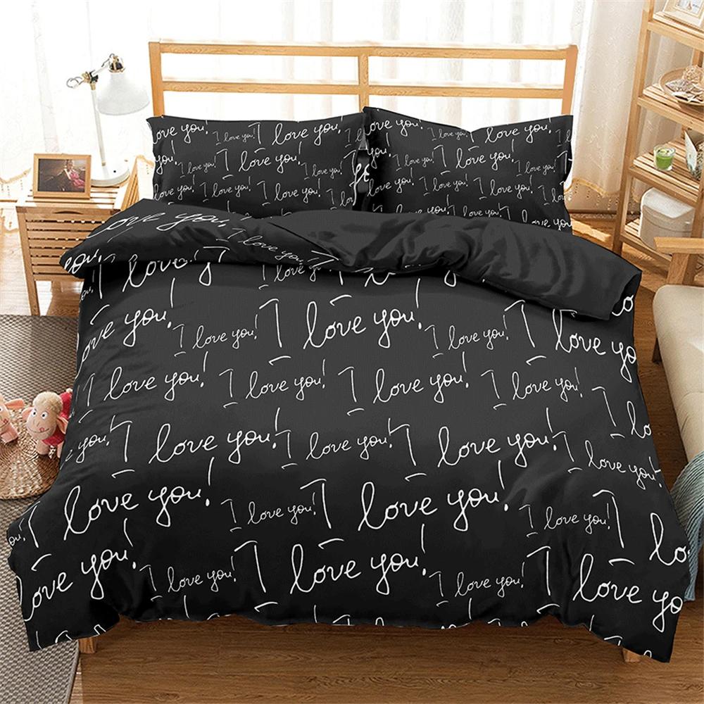 Couples Modern Duvet Cover Queen Crown Black White Bed Cover for Double Bed Lovers' Gifts  Adults Bedroom Decorations Queen King
