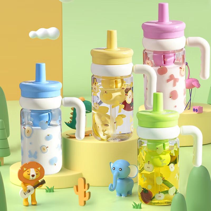 

MOZHOU 950ml Cute Glass Straw Tea Cup