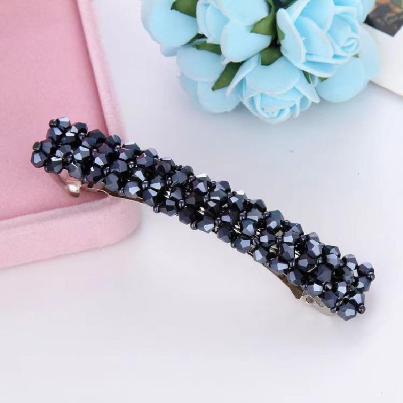 Elegant Crystal Rectangle Hair Clip Golden Metal Barrette Hairpin Hair Accessories