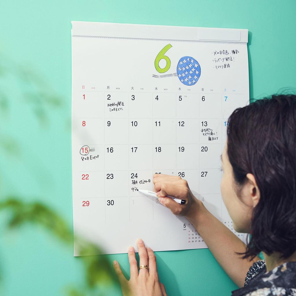 Hobonichi Whiteboard-Kalender 2025, Wandbehang in voller Größe