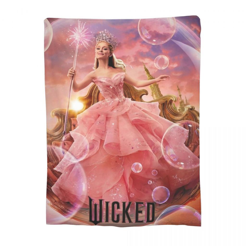 Wicked Musical Movie 2024 Blankets Fleece Print Relax Soft Throw Blankets for Bedding Bedroom Plush Thin Quilt